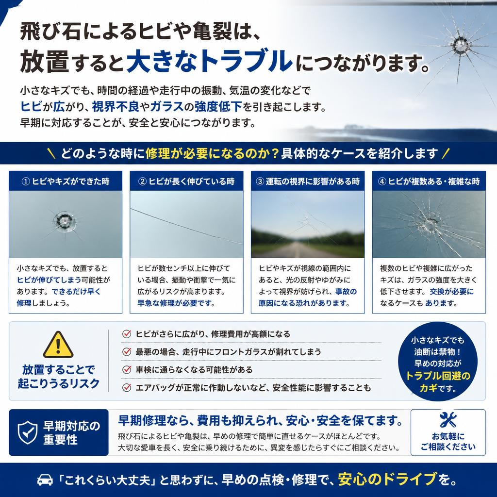 フロントガラスのトラブルとは？