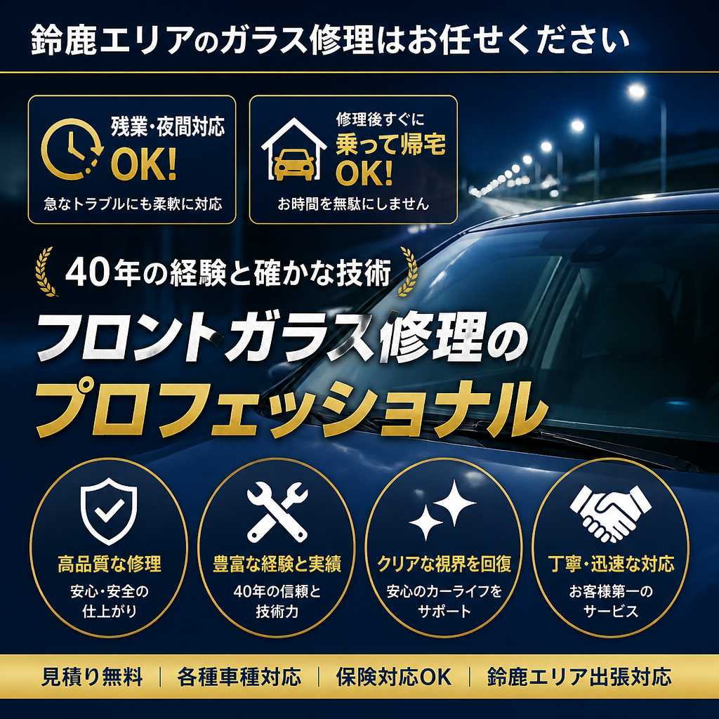 鈴鹿で時間外対応！ヒビ修理専門店